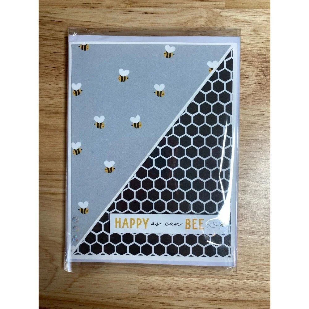 Bee Greeting Card - Handmade A2 Card – All Occasion Blank Card
